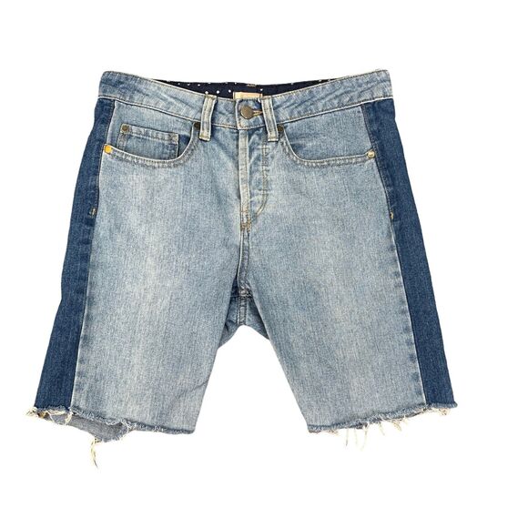 Roxy Shorts Womens 25 Denim Cloudy Days Boyfriend Cut Off Side Stripe *READ - Picture 1 of 13
